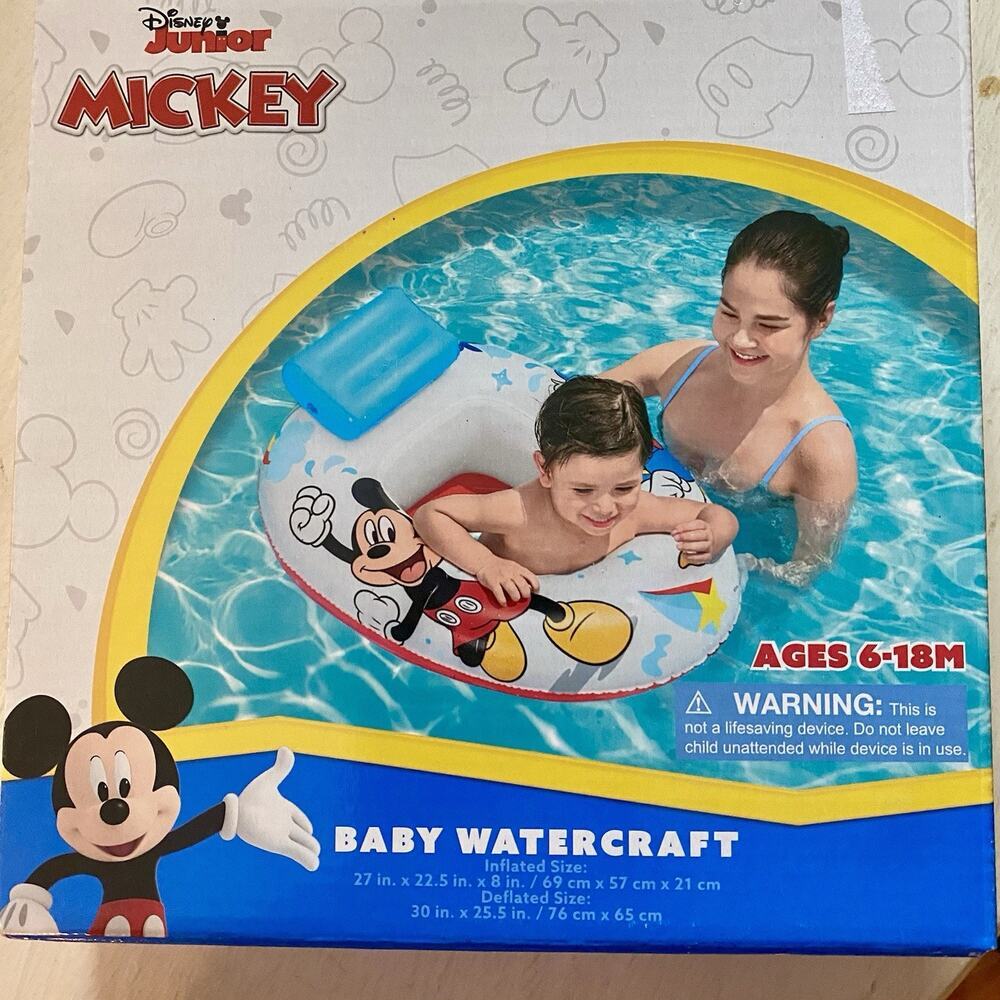 Disney Jr Mickey Mouse Watercraft Float‎ Swimming Pool Seat - Ages 6-18 M